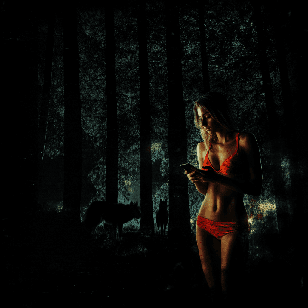 Modelka w leśnej czarnej d  